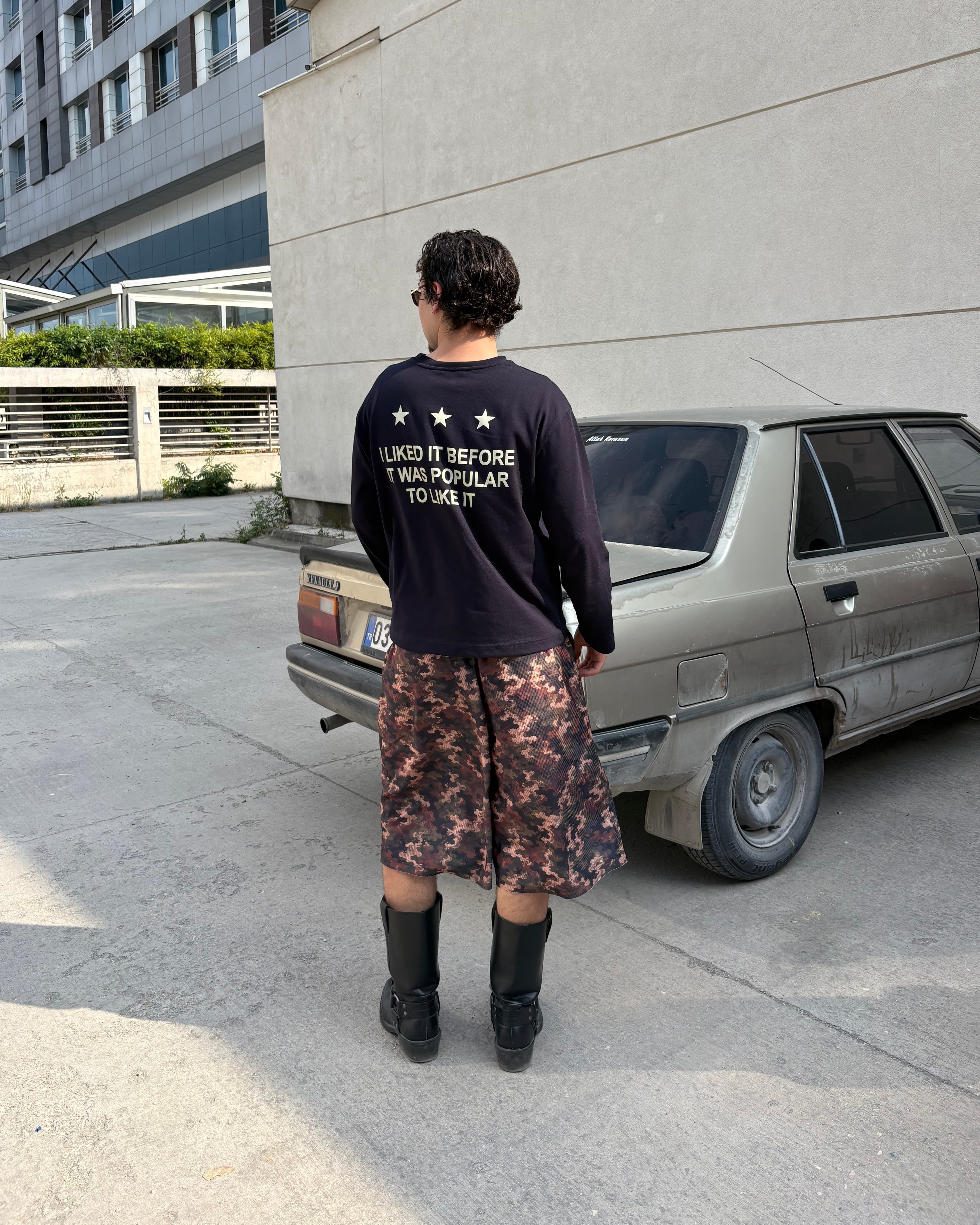 Mesh Smoke Camo Jort