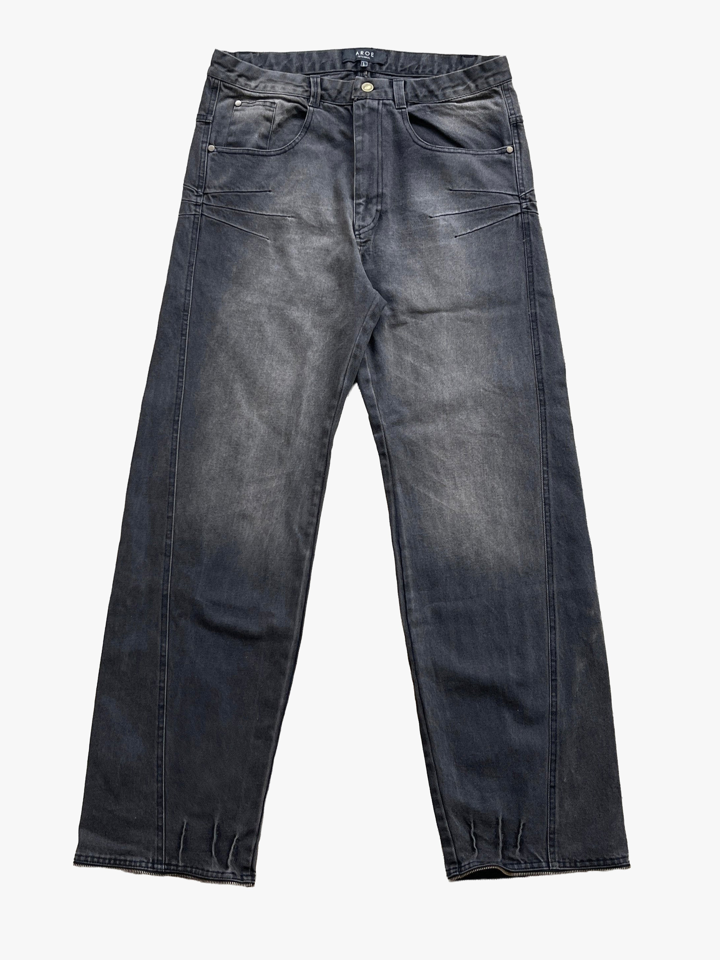 ZIP ON HEM DENIM PANTS